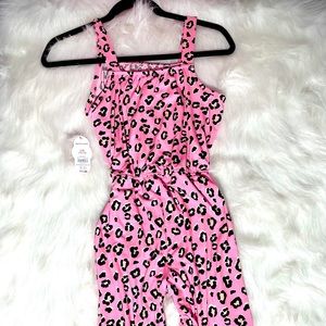 Hot Pink Cheetah Leopard Animal Print Jumpsuit NWT
